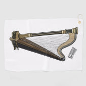 Harp cartoon illustratie golfhanddoek (Horizontaal)