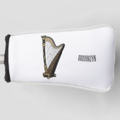 Harp cartoon illustratie golfheadcover (Voorkant)