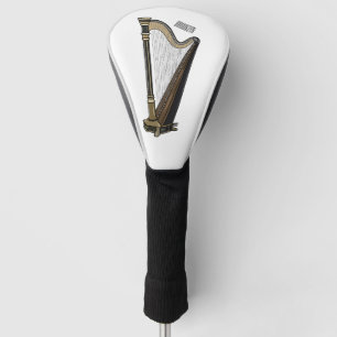 Harp cartoon illustratie golfheadcover