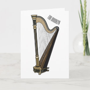 Harp cartoon illustratie kaart