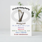 Harp cartoon illustratie kaart (Staand voorkant)