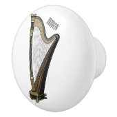 Harp cartoon illustratie keramische knop (Rechts)