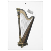 Harp cartoon illustratie klembord (Achterkant)