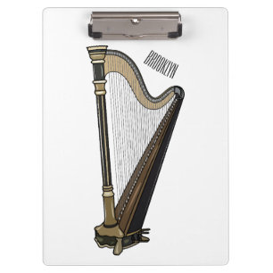 Harp cartoon illustratie klembord