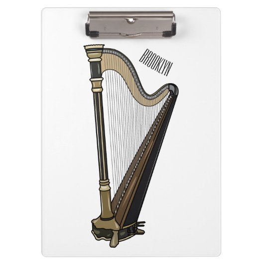 Harp cartoon illustratie klembord (Voorkant)