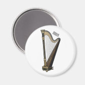 Harp cartoon illustratie magneet (Voorkant / Achterkant)