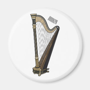Harp cartoon illustratie magneet