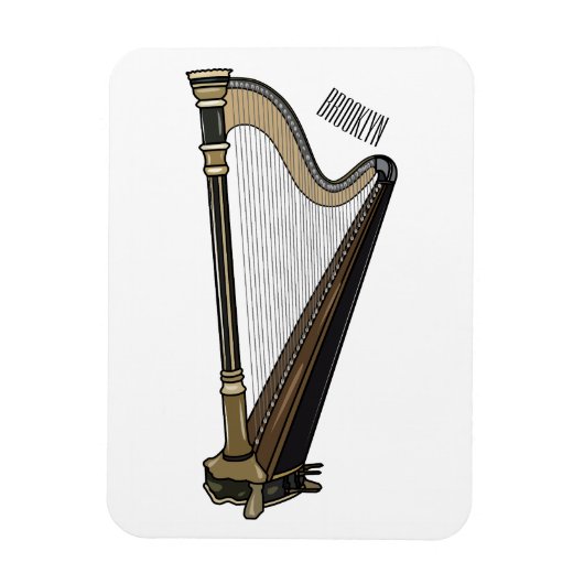 Harp cartoon illustratie magneet (Verticaal)