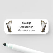 Harp cartoon illustratie naamplaatje (In situ)