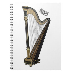Harp cartoon illustratie notitieboek