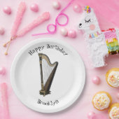 Harp cartoon illustratie papieren bordje (Feest)