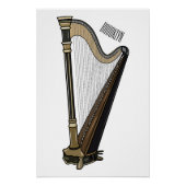 Harp cartoon illustratie perfect poster (Voorkant)