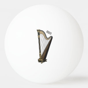 Harp cartoon illustratie pingpongbal