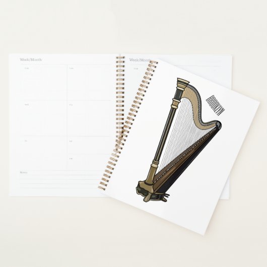 Harp cartoon illustratie planner (Display)