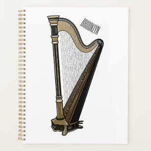Harp cartoon illustratie planner