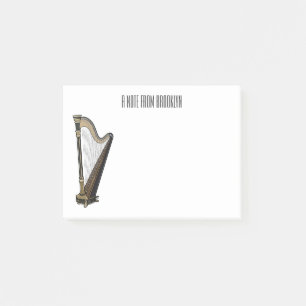 Harp cartoon illustratie post-it® notes