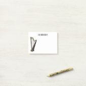 Harp cartoon illustratie post-it® notes (Op bureau)