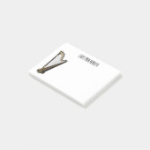 Harp cartoon illustratie post-it® notes (Schuin)