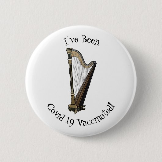 Harp cartoon illustratie ronde button 5,7 cm (Voorkant)