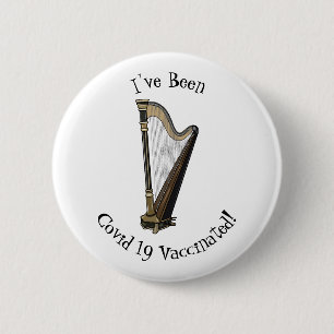 Harp cartoon illustratie ronde button 5,7 cm
