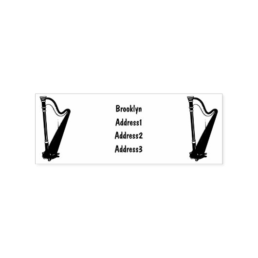 Harp cartoon illustratie rubberstempel (Afrduk)