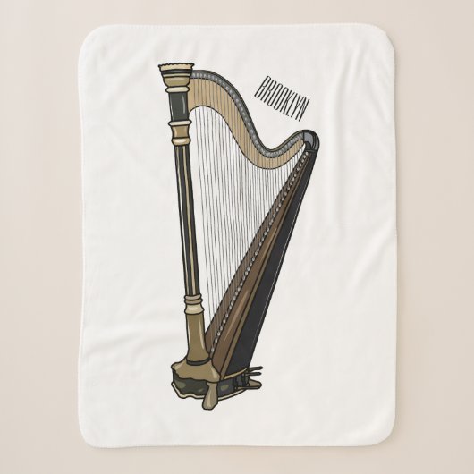 Harp cartoon illustratie sherpa deken (Voorkant)