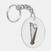 Harp cartoon illustratie sleutelhanger (Voorkant Links)