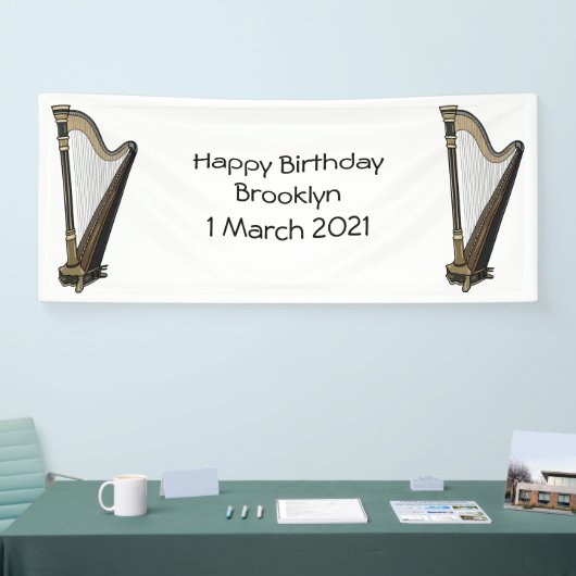 Harp cartoon illustratie spandoek (Beurs)