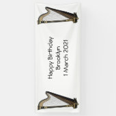 Harp cartoon illustratie spandoek (Verticaal)