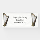 Harp cartoon illustratie spandoek (Horizontaal)