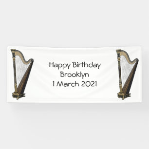 Harp cartoon illustratie spandoek