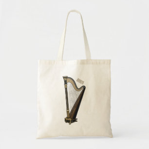 Harp cartoon illustratie tote bag