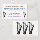 Harp cartoon illustratie visitekaartje (Voorkant / Achterkant)