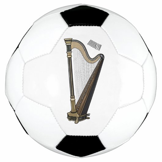Harp cartoon illustratie voetbal (Voorkant)