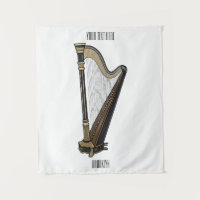 Harp cartoon illustratie