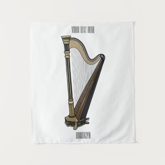 Harp cartoon illustratie wandkleed (Voorkant)