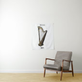 Harp cartoon illustratie wandkleed (In situ)