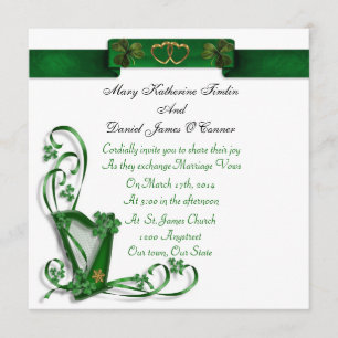 Harp Elegant Irish Wedding Calls Kaart