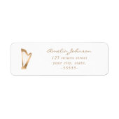 Harp Elegant Script Modern Goud Wit Muziek Etiket (Voorkant)