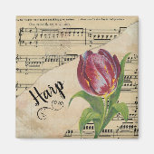 Harp Elegant Tulip  vel Music Magneet (Voorkant)