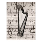 Harp en Antiek Music Collage Gepersonaliseerd Foto Afdruk (Voorkant)