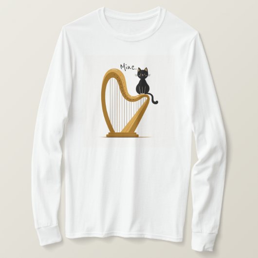 Harp en Cat Design Shirt met lange mouwen (Design voorkant)