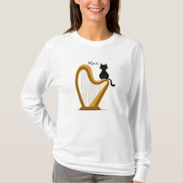 Harp en Cat Design Shirt met lange mouwen