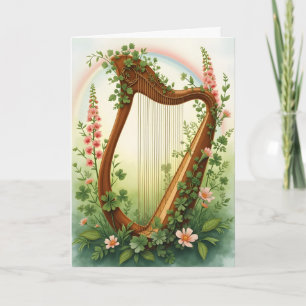Harp en Vingerhoedskruid Feestdagen Kaart