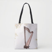 Harp & Flowers Canvas tas (Voorkant)