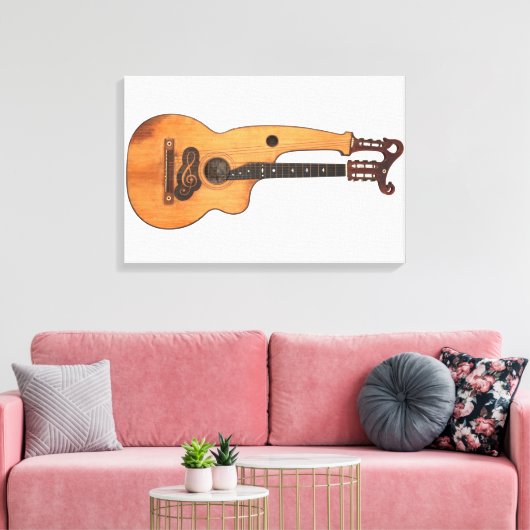  HARP GITAAR 16x24 Canvas Afdruk (Insitu (Woonkamer))