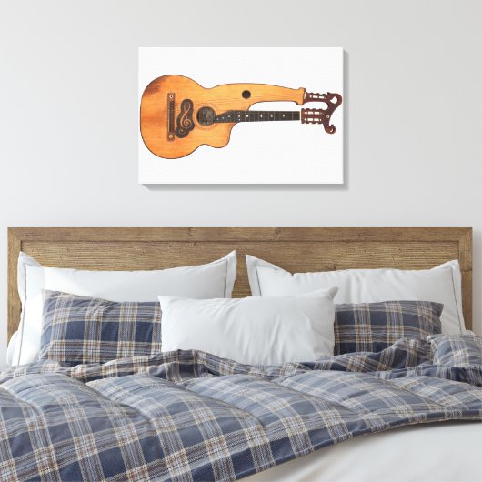 HARP GITAAR 16x24 Canvas Afdruk (Insitu (Slaapkamer))