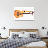  HARP GITAAR 24x36 Canvas Afdruk (Insitu (Slaapkamer))
