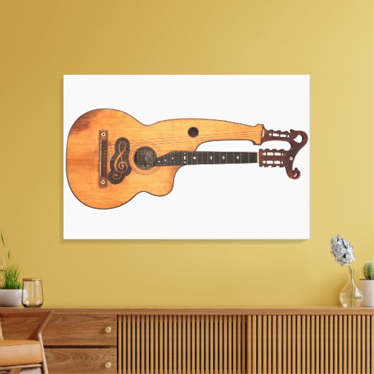 HARP GITAAR 24x36 Canvas Afdruk (Insitu (Woonkamer))