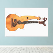 HARP GITAAR 32x48 Canvas Afdruk (Insitu (Houten vloer))